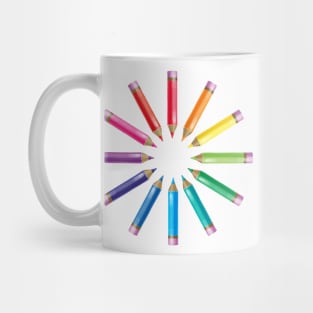 Rainbow pencils - Circle Mug